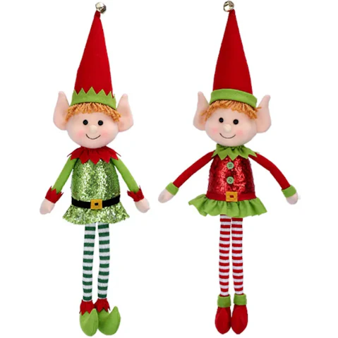 NNEOBA 2 Piece Long Legged Elf Doll Christmas Party Ornament - 65cm