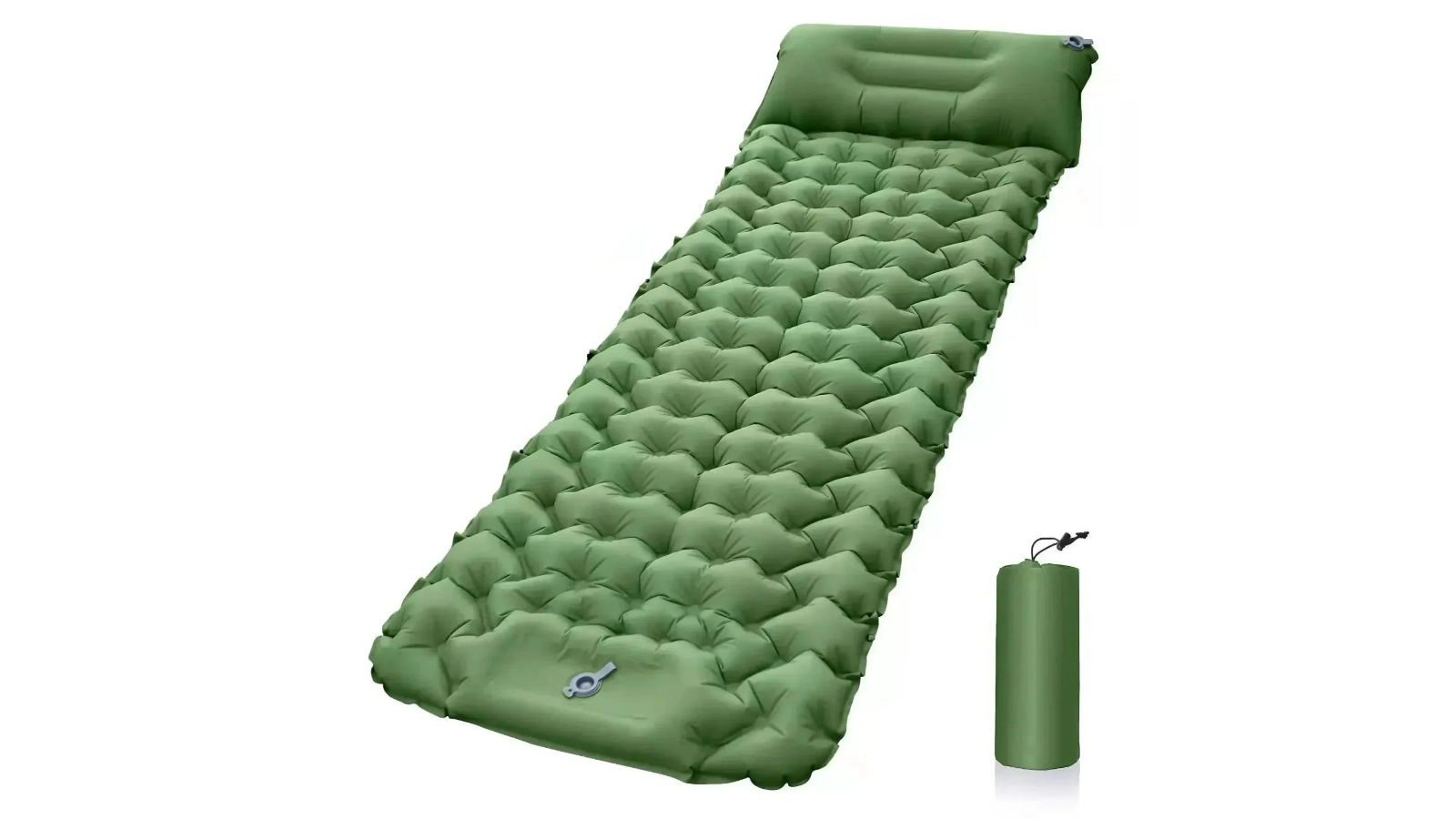 NNEOBA Outdoor Inflatable Sleeping Pad with Pillow - Green