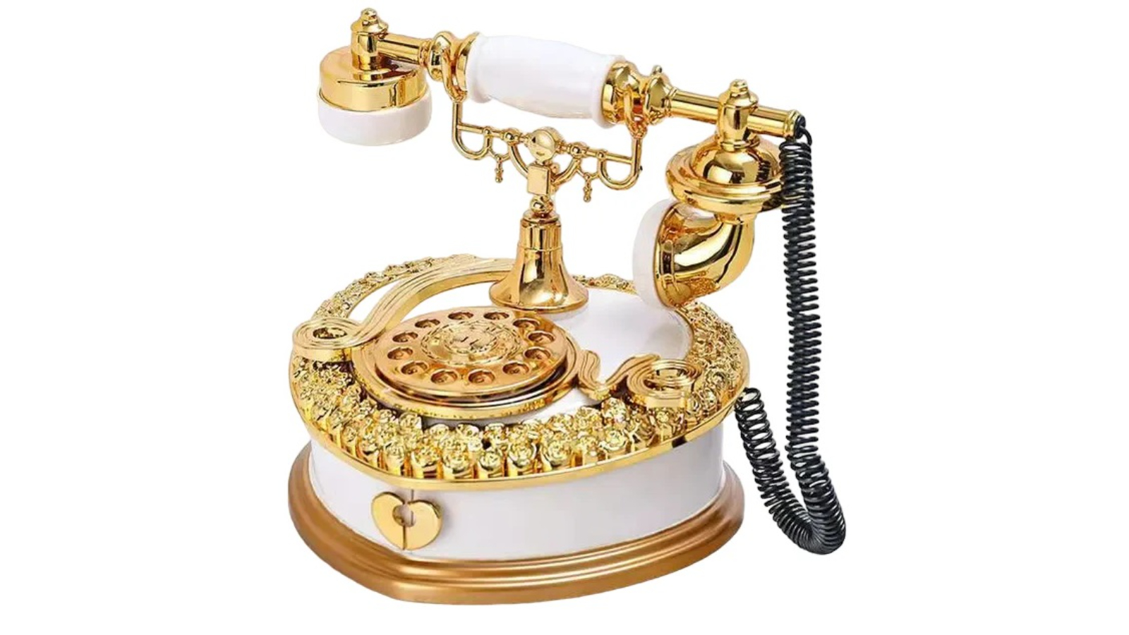 NNEOBA Vintage Inspired Old Fashioned Telephone Music Box in Light Luxury Classic Style