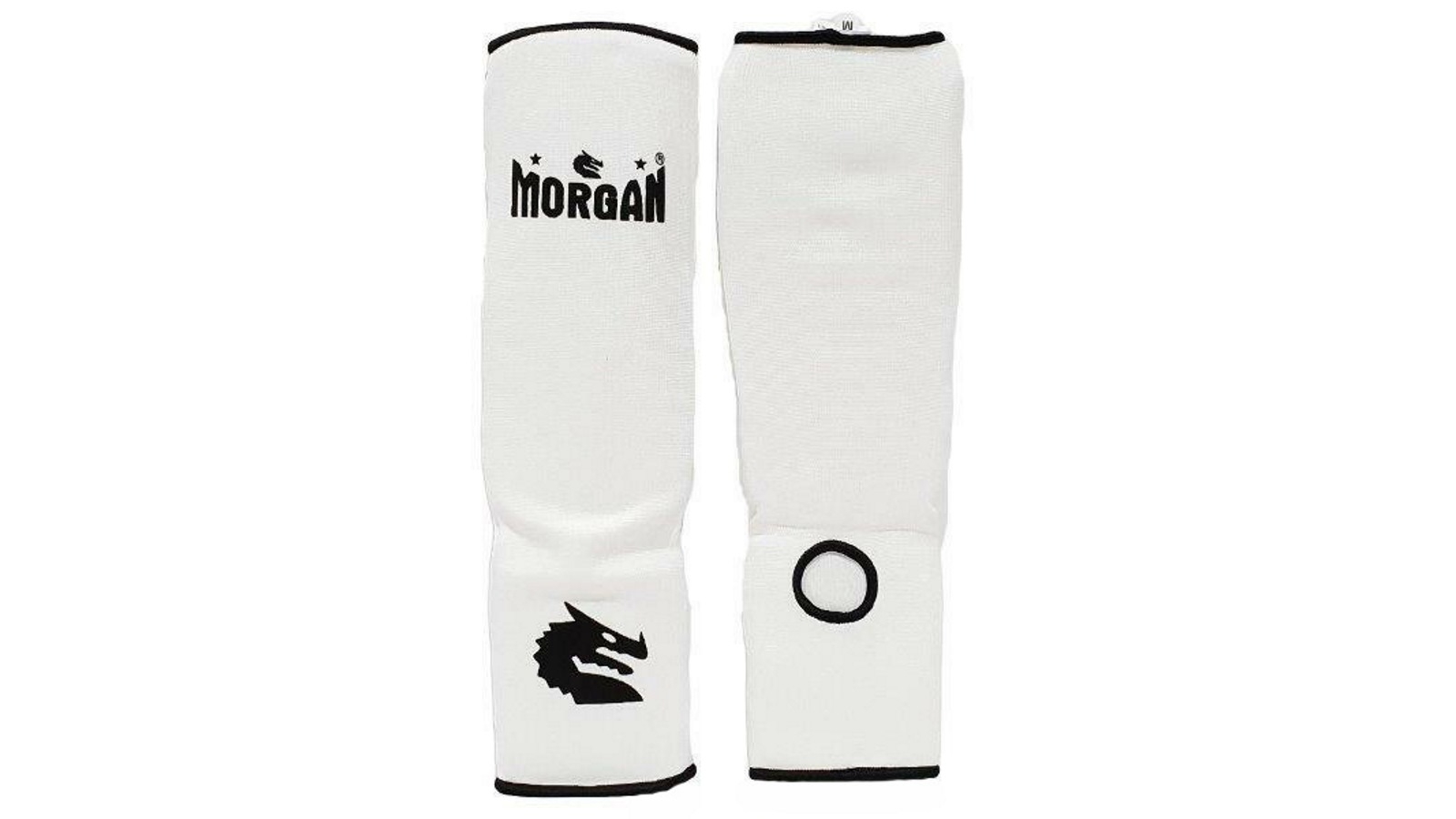 Morgan Sports White Elastic Shin & Instep Protector - Large