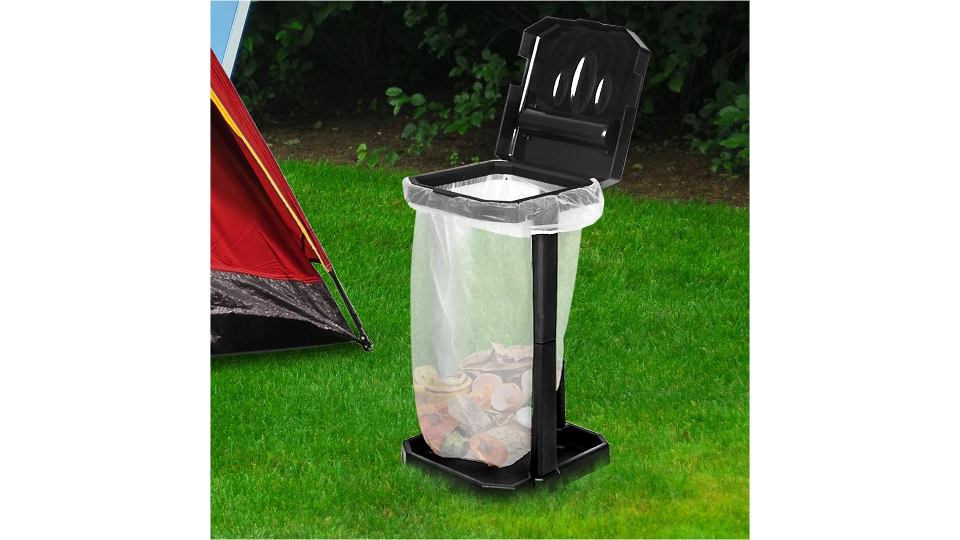 Deluxe Pop-Up Trash Can, Spring-loaded Collapsible Garbage Can For Camping, 24 X 19 Inches Heavy Duty 600d Polyester 29 5 Gallon Green - View #3