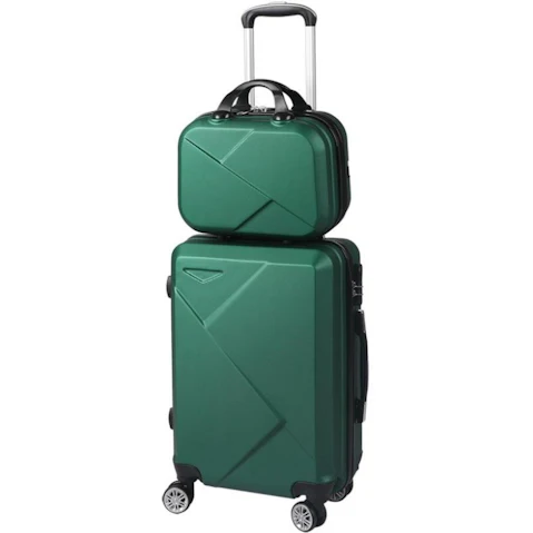 Slimbridge 2 Piece 20inch Travel Luggage Set TSA Lock - Green