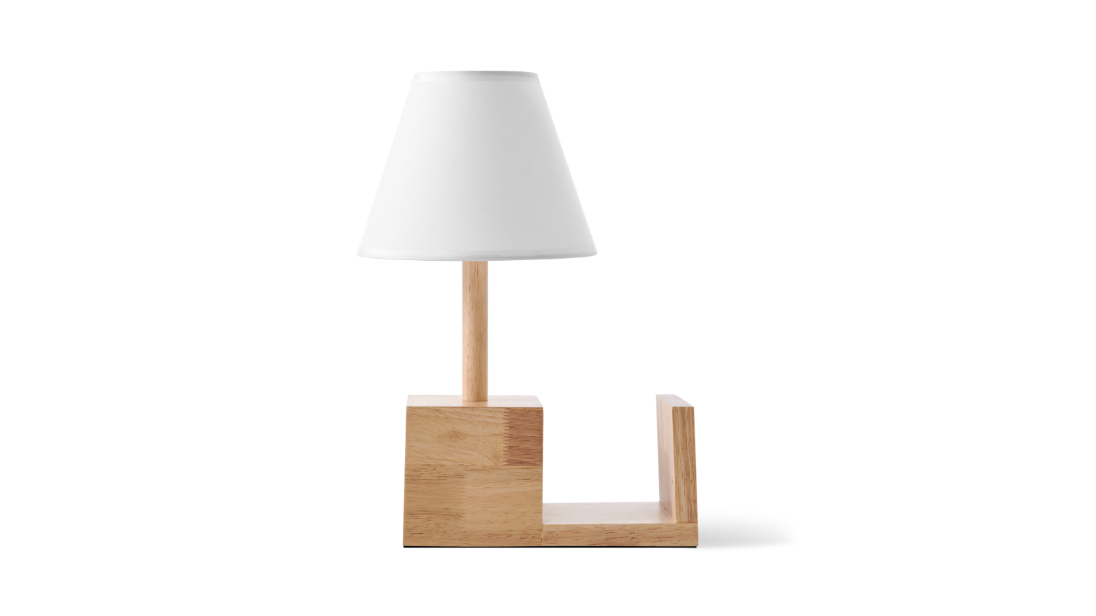 Sherwood Marie Wooden Bedside Table Lamp with Bookshelf