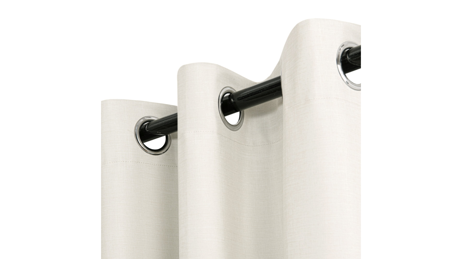 Sherwood Alva Faux Linen Blockout Eyelet Oatmeal Curtain Pair