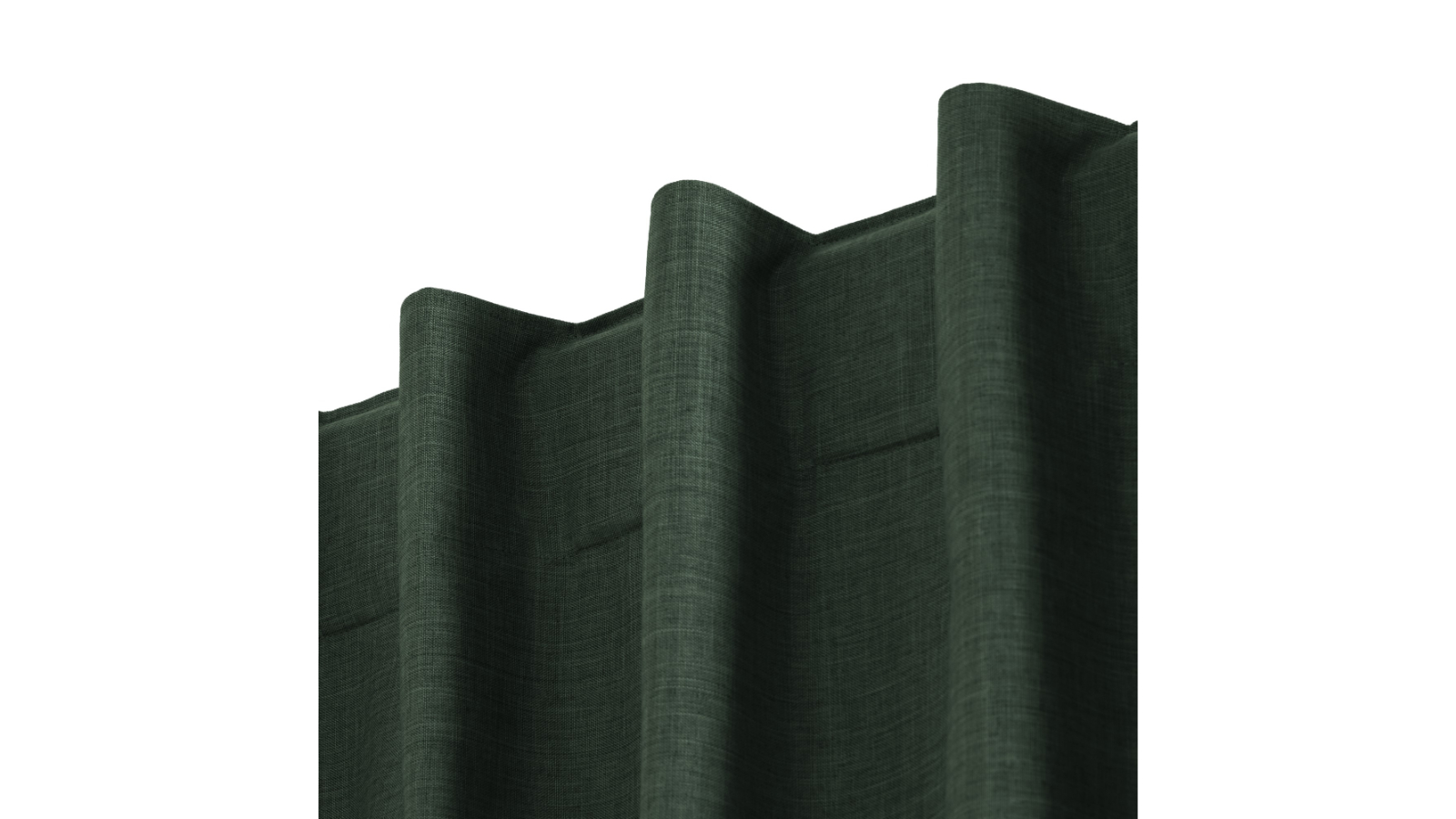 Sherwood Alva Faux Linen Blockout Concealed Tab Top Forest Green Curtain Pair