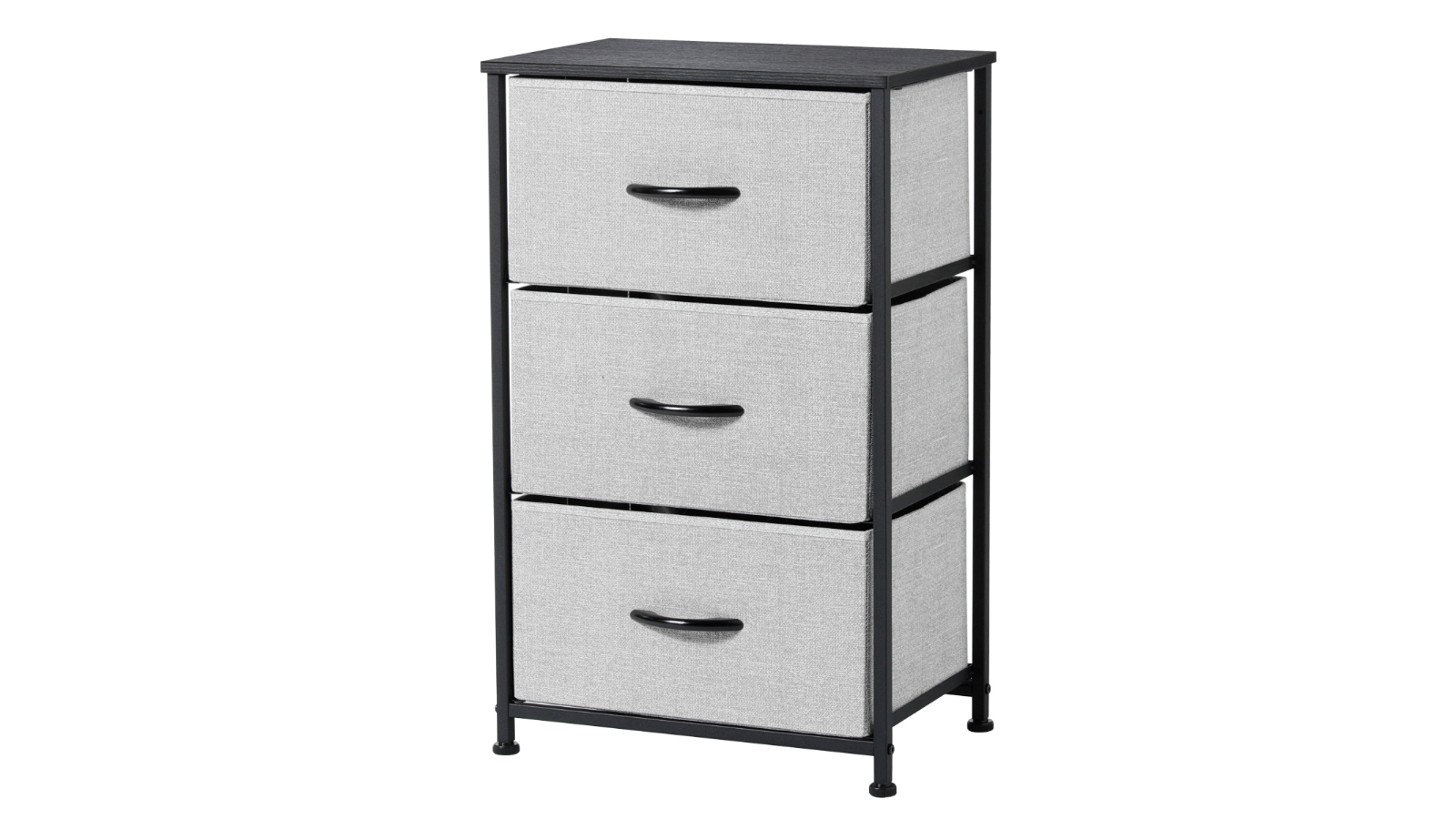 Sherwood Luna 3-Drawer Fabric Dresser - Grey