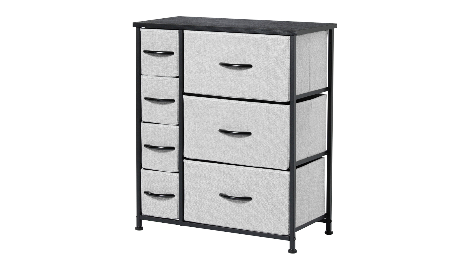 Sherwood Luna 7-Drawer Fabric Dresser - Grey