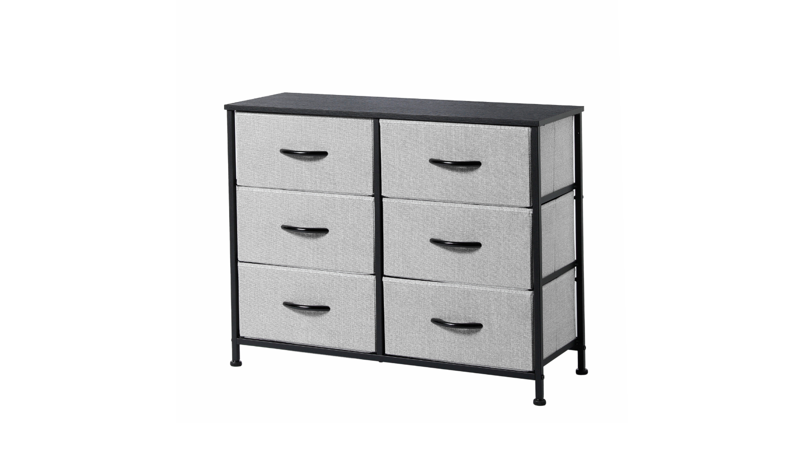 Sherwood Luna 6-Drawer Fabric Dresser - Grey