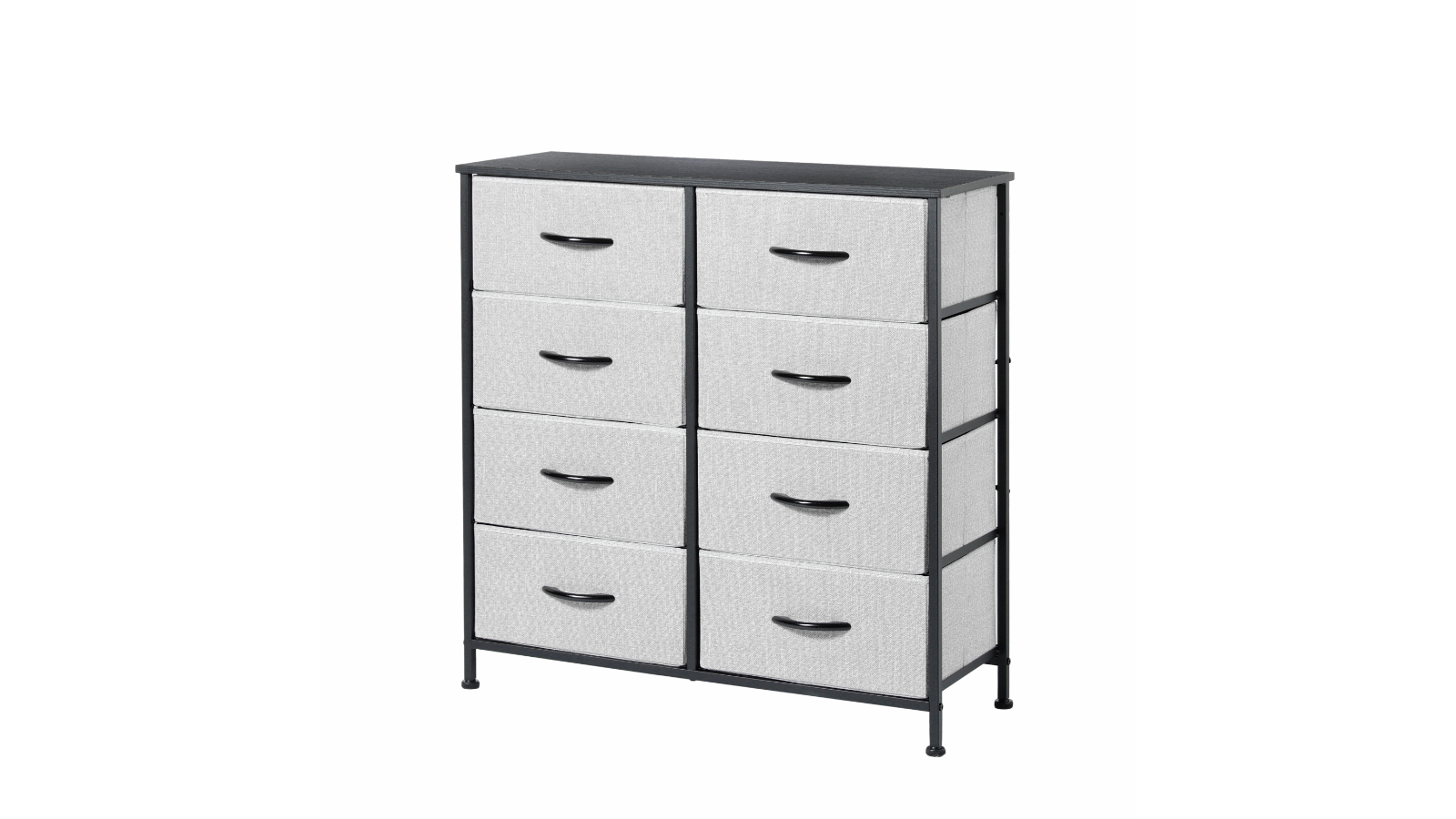 Sherwood Luna 8-Drawer Fabric Dresser - Grey