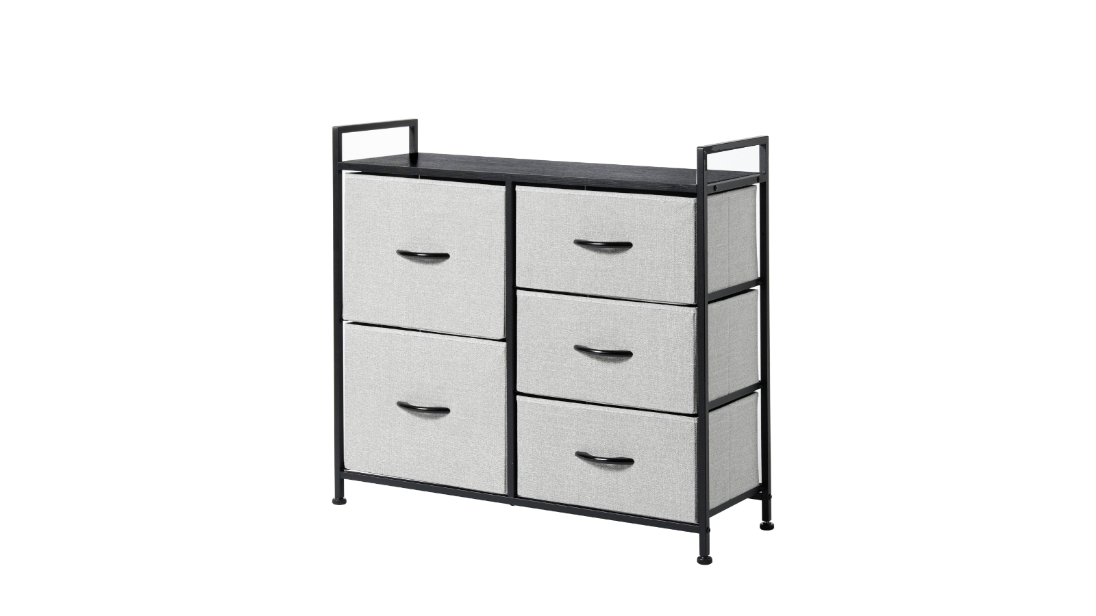 Sherwood Luna 5-Drawer Fabric Dresser - Grey