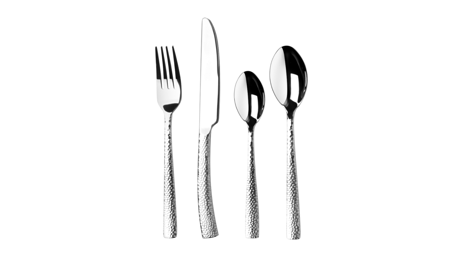 Sherwood Artisan Set of 24 Hammered Stainless Steel Cutlery