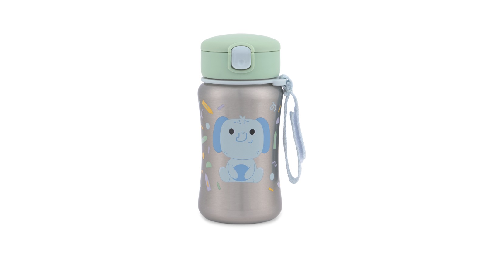 Skip Hop Besties Squad Stainless Steel Straw Bottle - Elephant