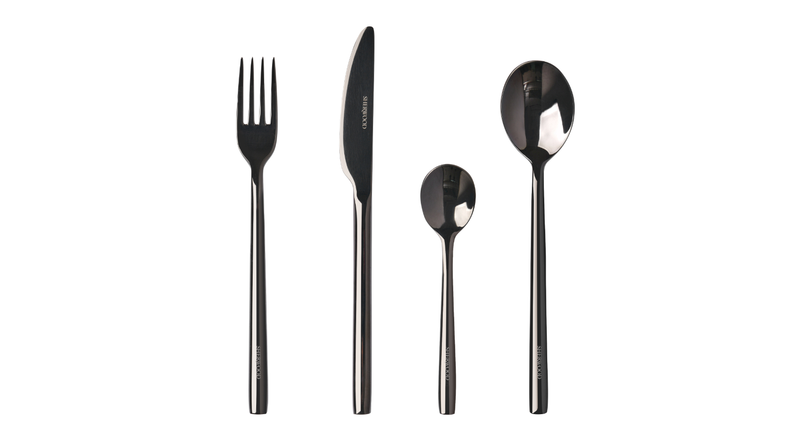 Sherwood 24 Piece Black Titanium Stainless Steel Cutlery Dinner Set