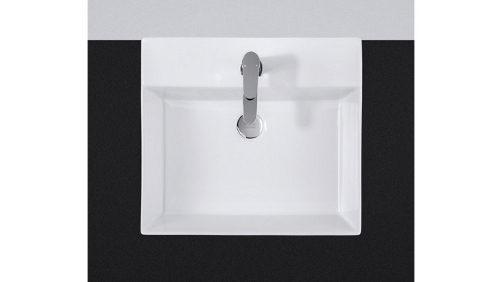 Studio Bagno Shard 50 Bench/Wall Basin with 1 Tap Hole - Gloss White
