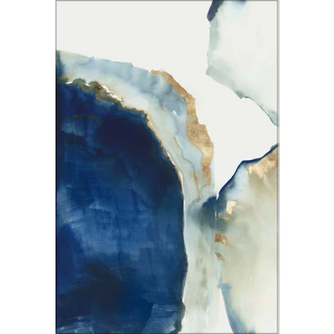 La Grolla Shapes of Blue Watercolor I Unframed Canvas Wall Art