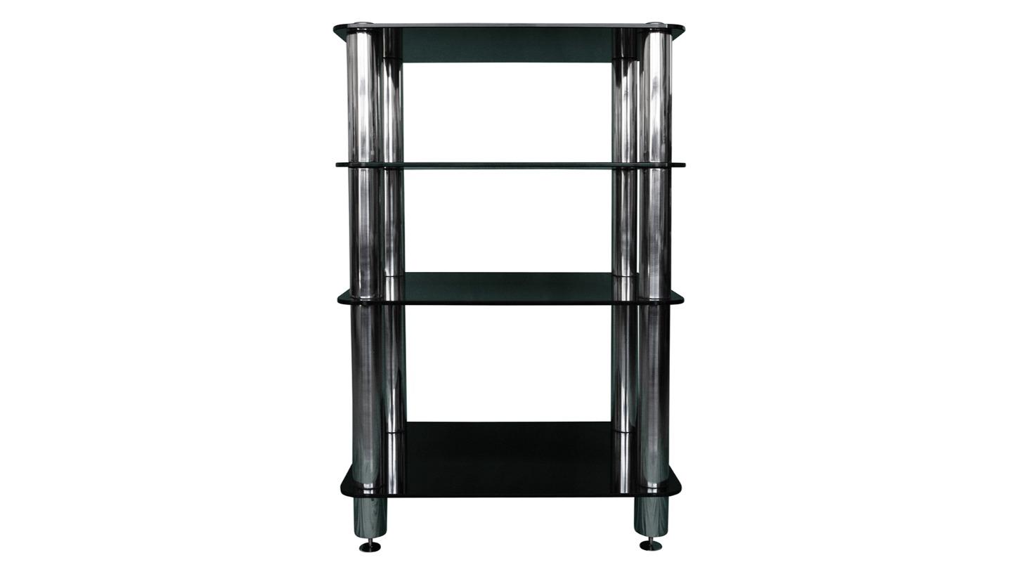 Silcron Steelseries 4-Shelf Hi-Fi Rack - Black Glass