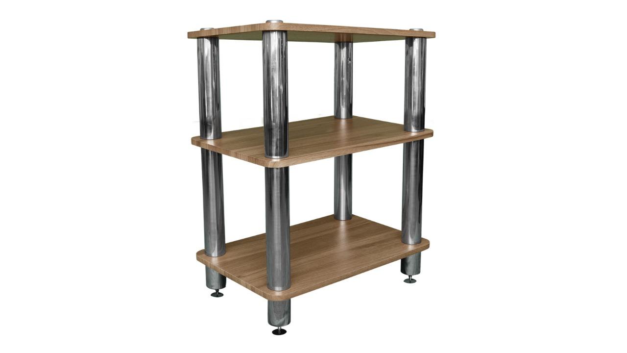 Silcron Steelseries 3-Shelf Hi-Fi Rack - Timber
