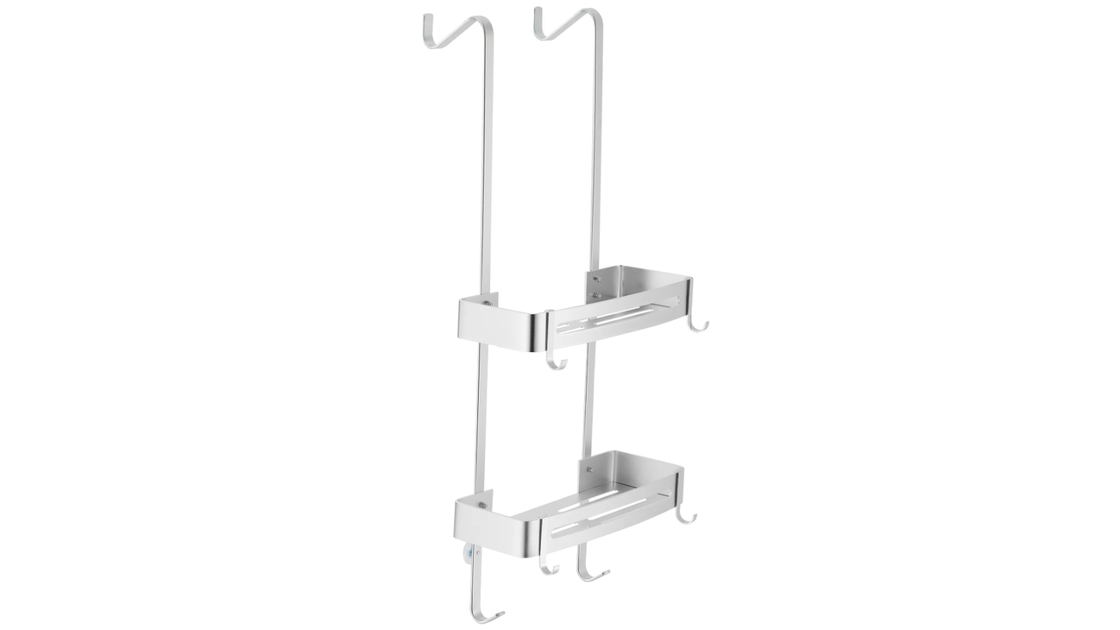 TODO 2-Tier Aluminium Alloy Waterproof Bathroom Shower Caddy - Silver