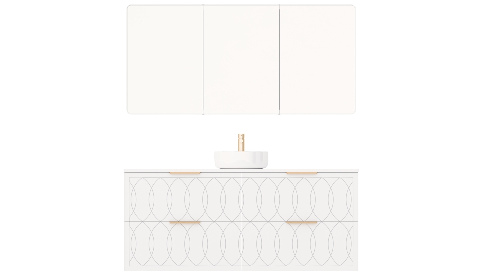 Timberline Sutherland House 1500mm Wall-Hung Vanity with Silksurface Top and Above Counter Ceramic Basin