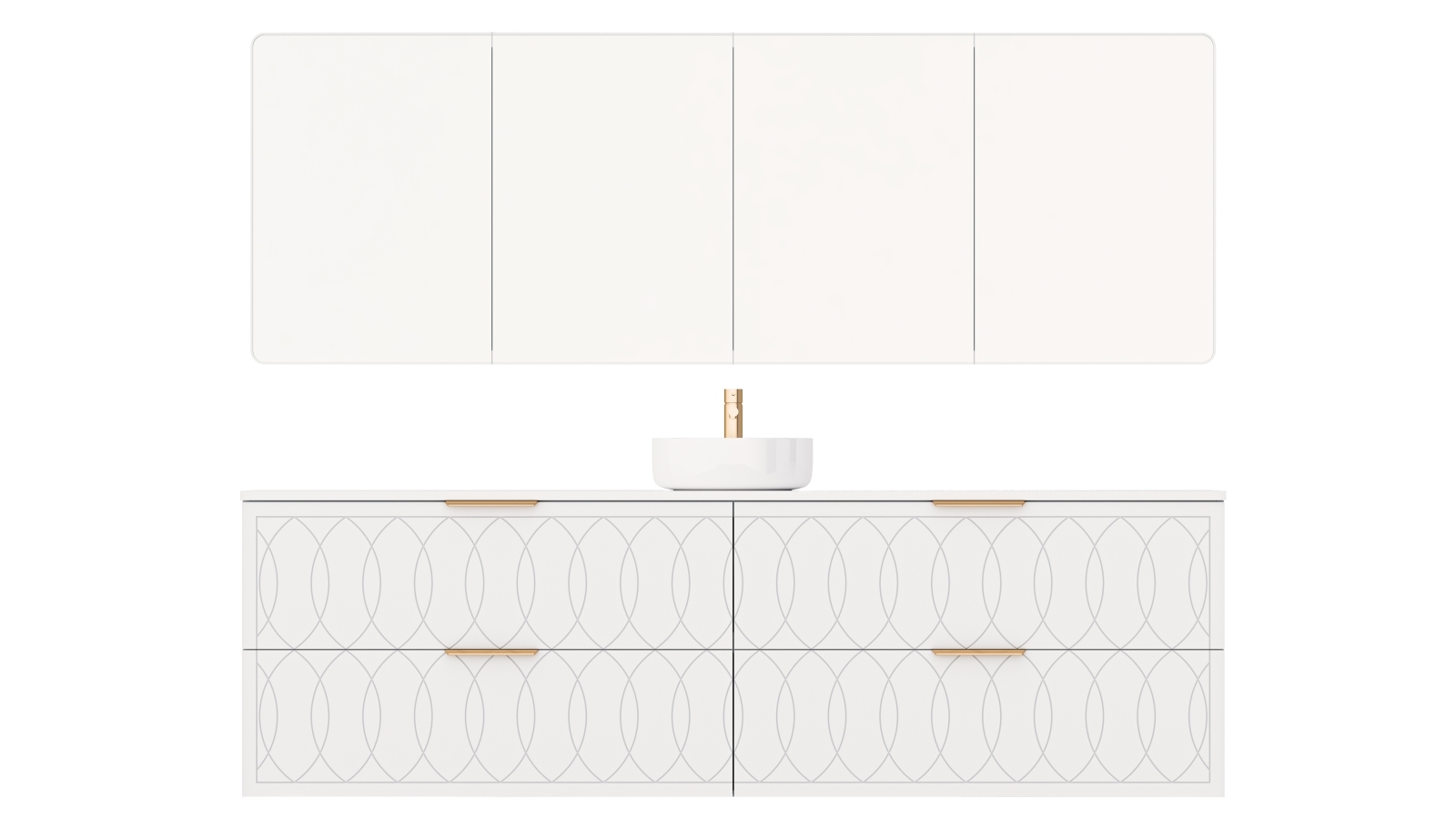 Timberline Sutherland House 2100mm Wall-Hung Vanity with Silksurface Top and Above Counter Ceramic Basin