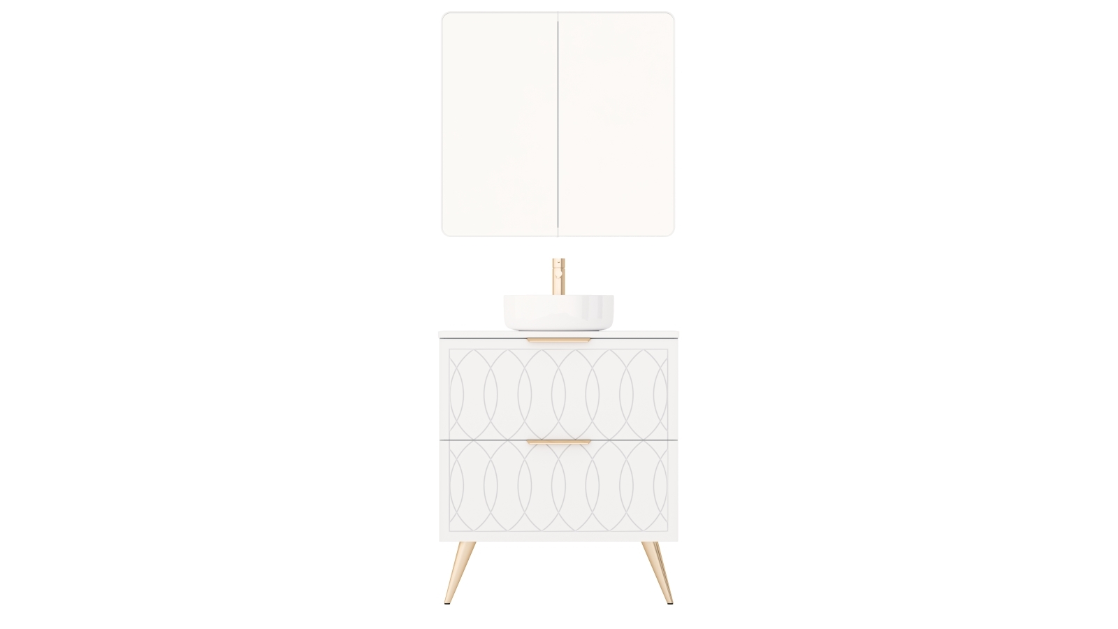 Timberline Sutherland House 750mm Floor Standing Vanity on Legs with Silksurface Top and Above Counter Ceramic Basin