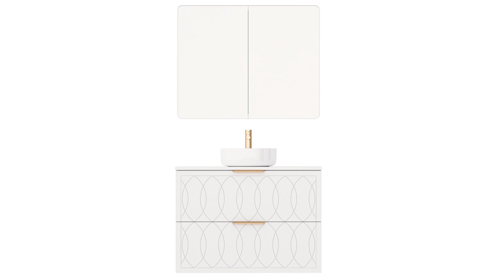 Timberline Sutherland House 900mm Wall-Hung Vanity with Silksurface Top and Above Counter Ceramic Basin