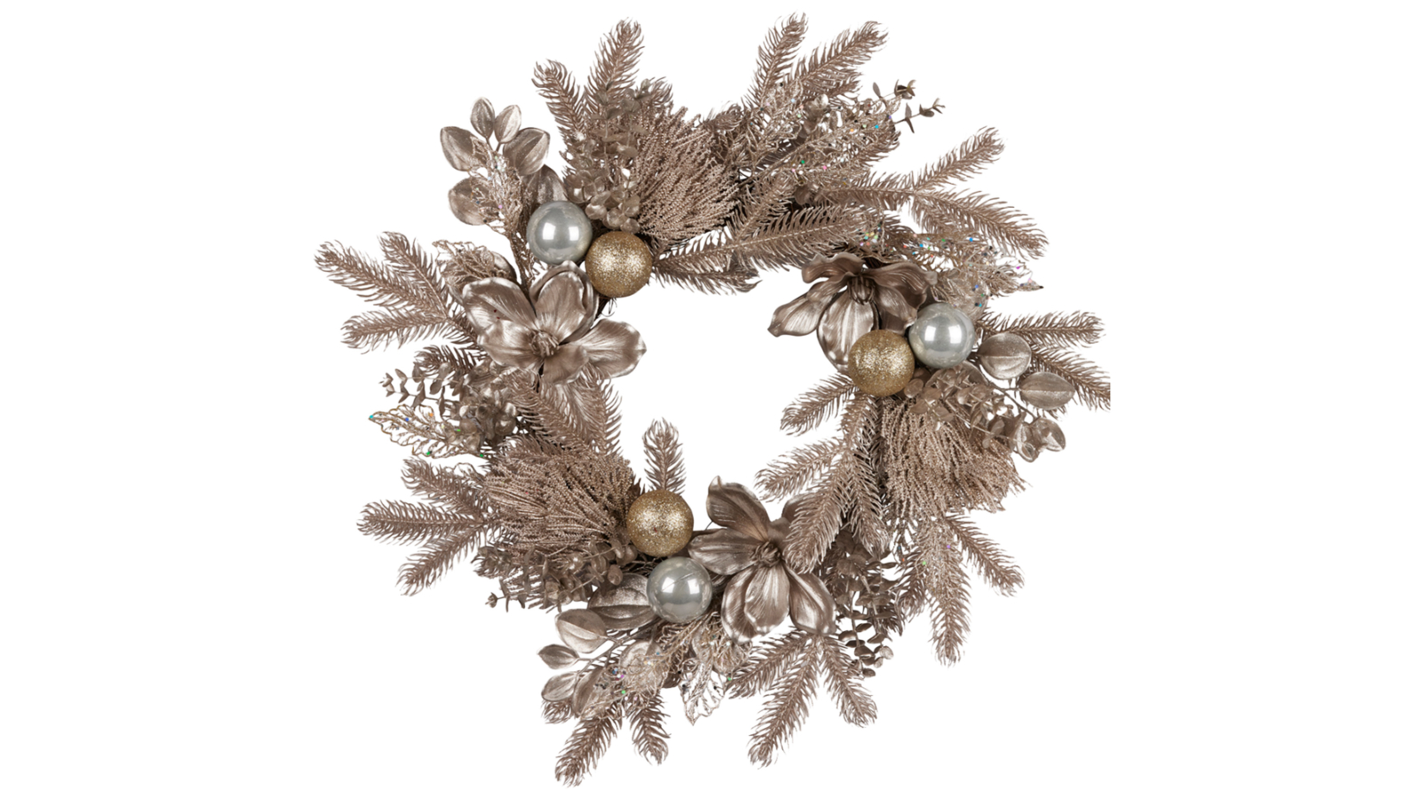Klika Champagne Glitter Christmas Wreath - 61cm