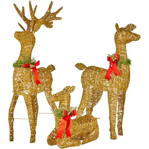 Christabelle Set of 3 Reindeer Family Christmas Light - 1.07m