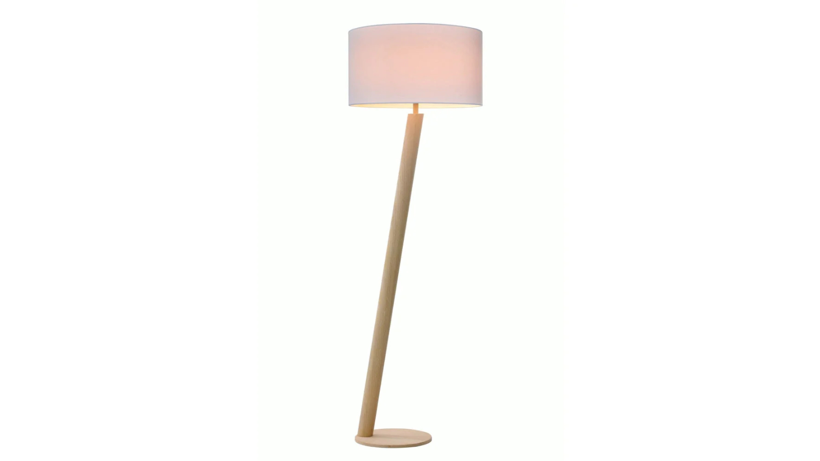 Sylvania Lighting Classic Modern Metal Stand Floor Lamp Light Drum Shape - Wood