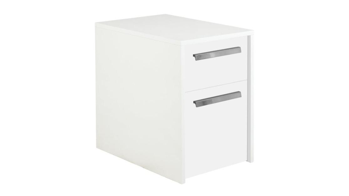 Maestro Furniture White Sheridan 2-Drawer Mobile Pedestal Filing Cabinet 