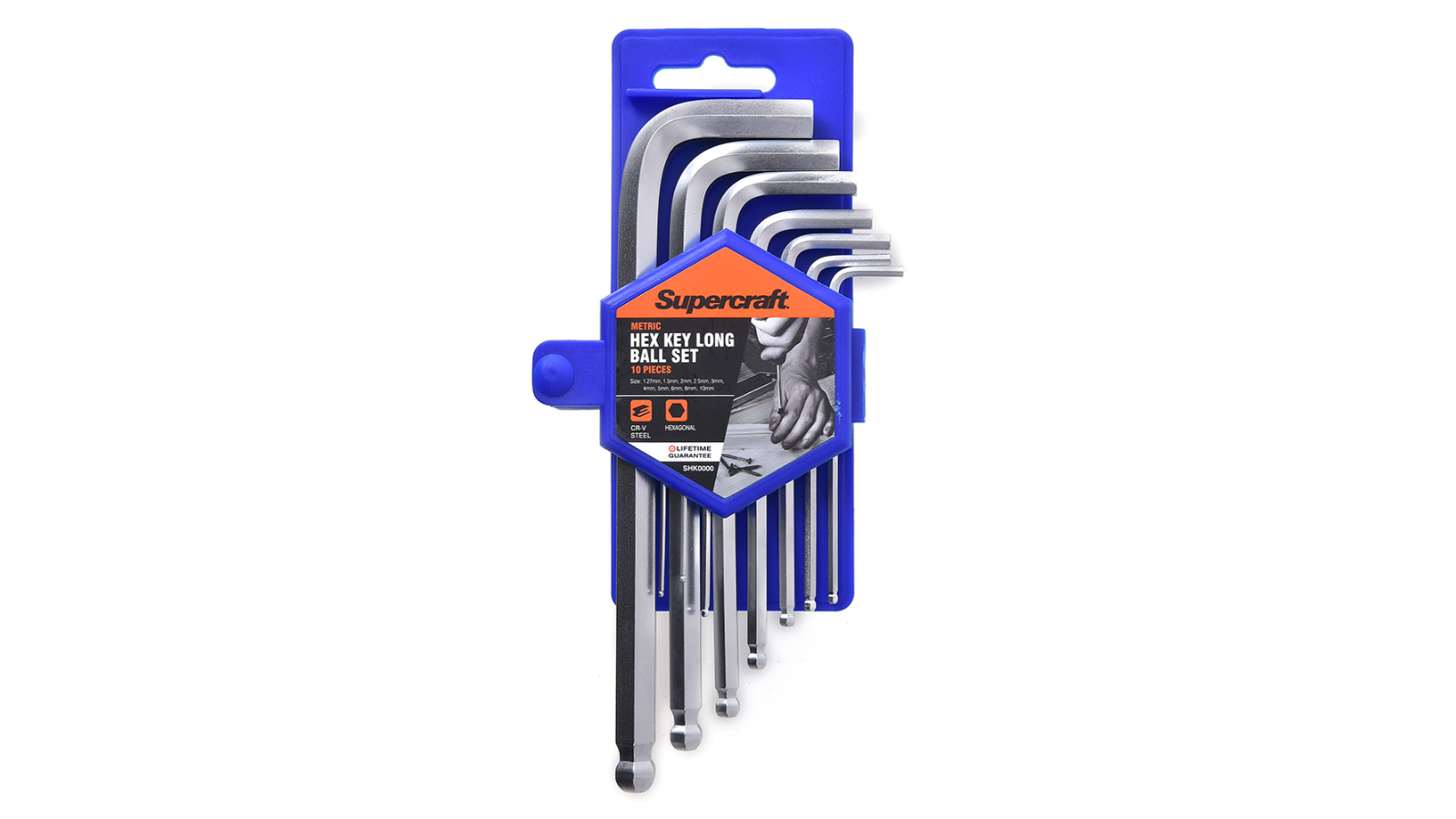 Supercraft 10 Piece Hex Key Long Ball Set
