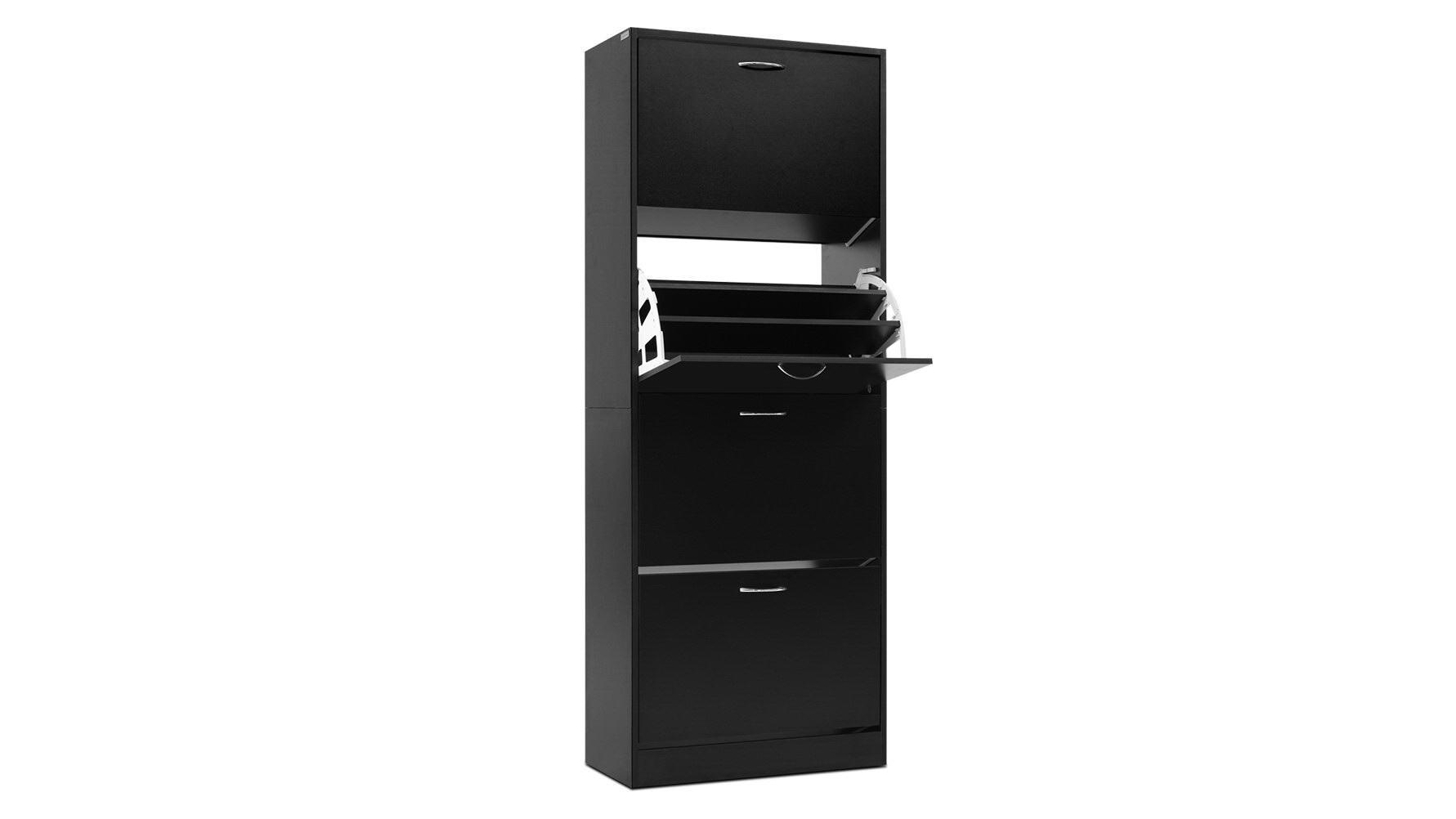 Artiss 60 Pairs Shoe Rack Organiser - Black
