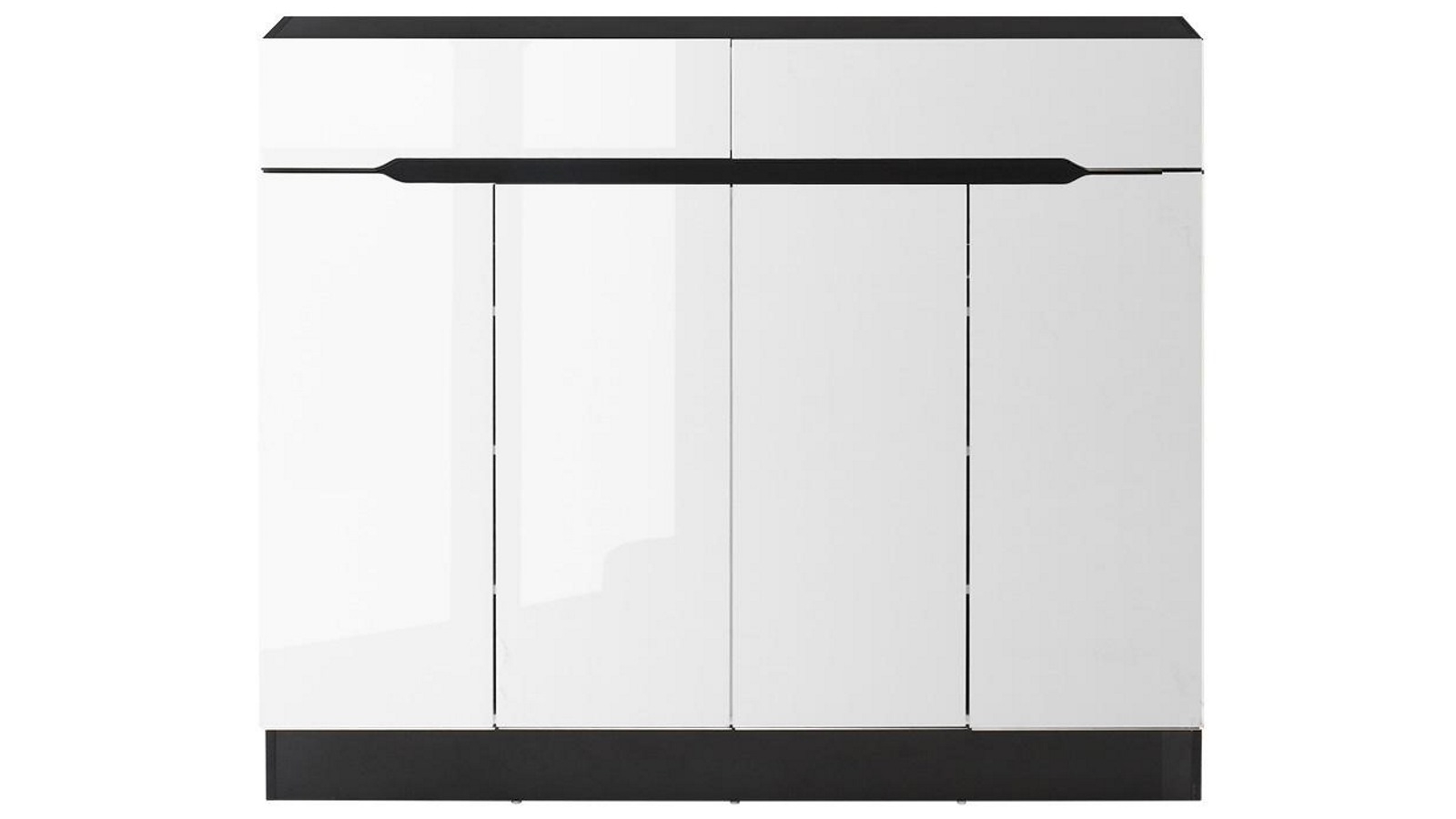 Artiss 120cm Shoe Cabinet Storage Rack High Gloss Cupboard Drawers - White/Black