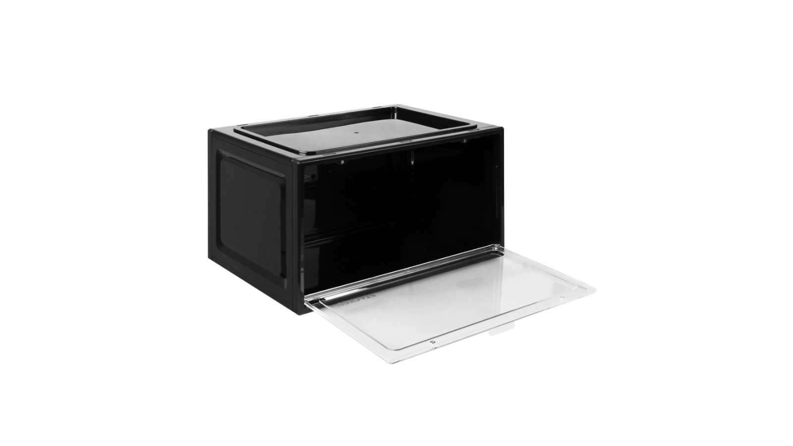 Sello Premium Magnetic Stackable Clear Sneaker Storage Box - Black
