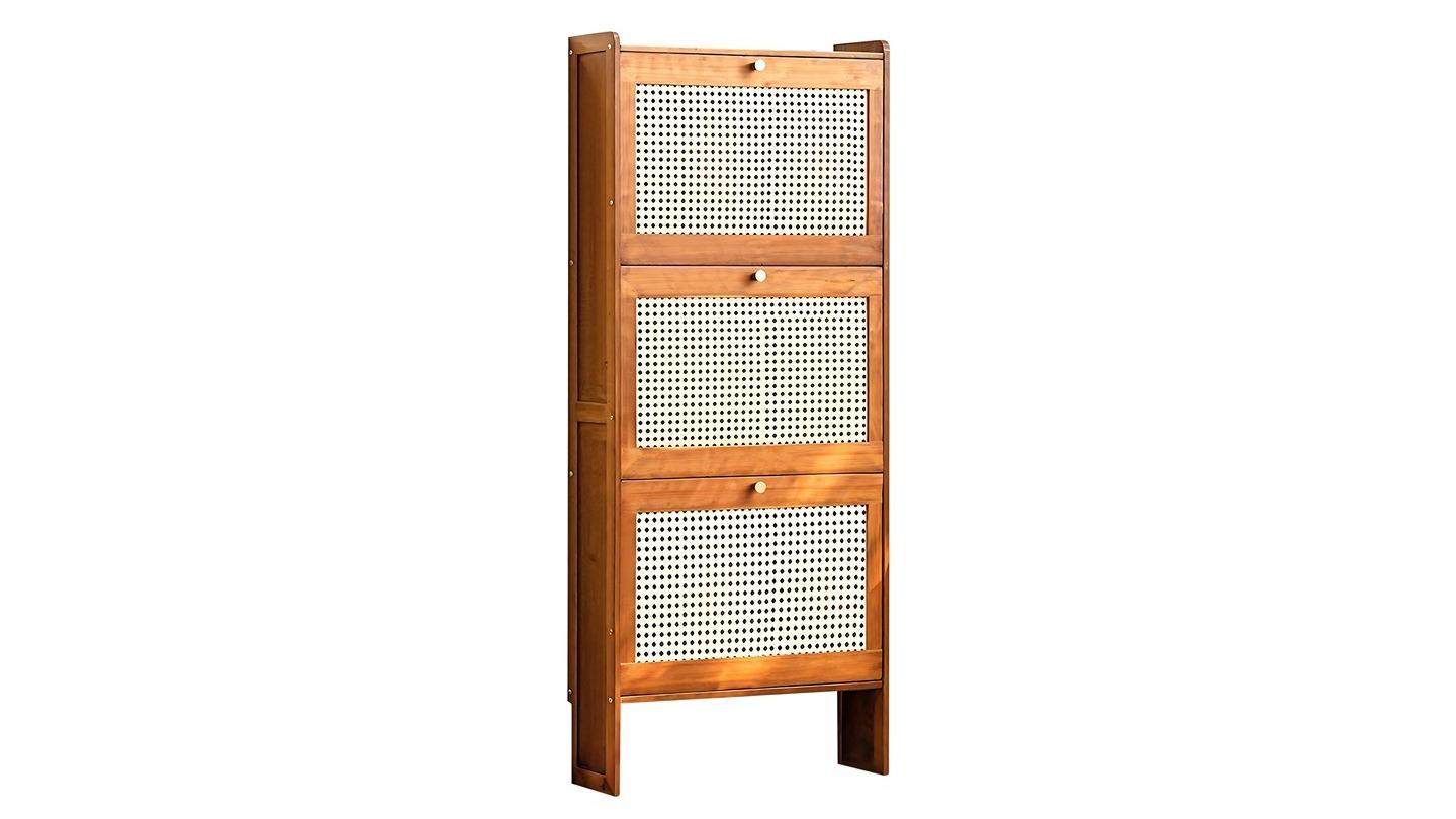 Lauft 3-Tier Flip Door Slim Shoe Cabinet Storage Rack