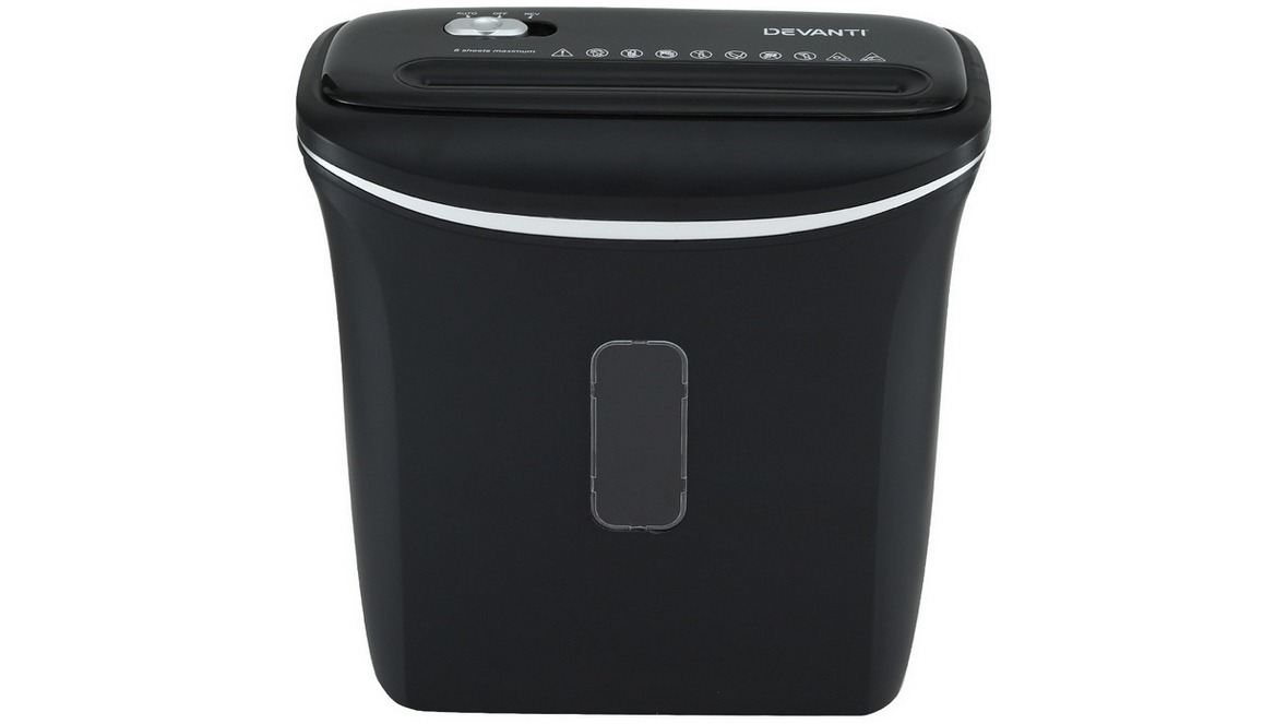 Devanti 12L Cross-Cut Shredder with 8-Sheet Capacity and Credit Card Shredding