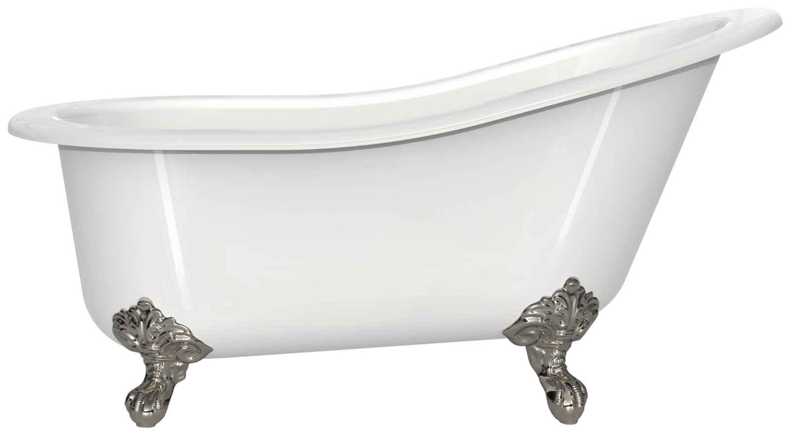 Victoria + Albert Shropshire 1537mm White Freestanding Bath with Polished Nickel Feet