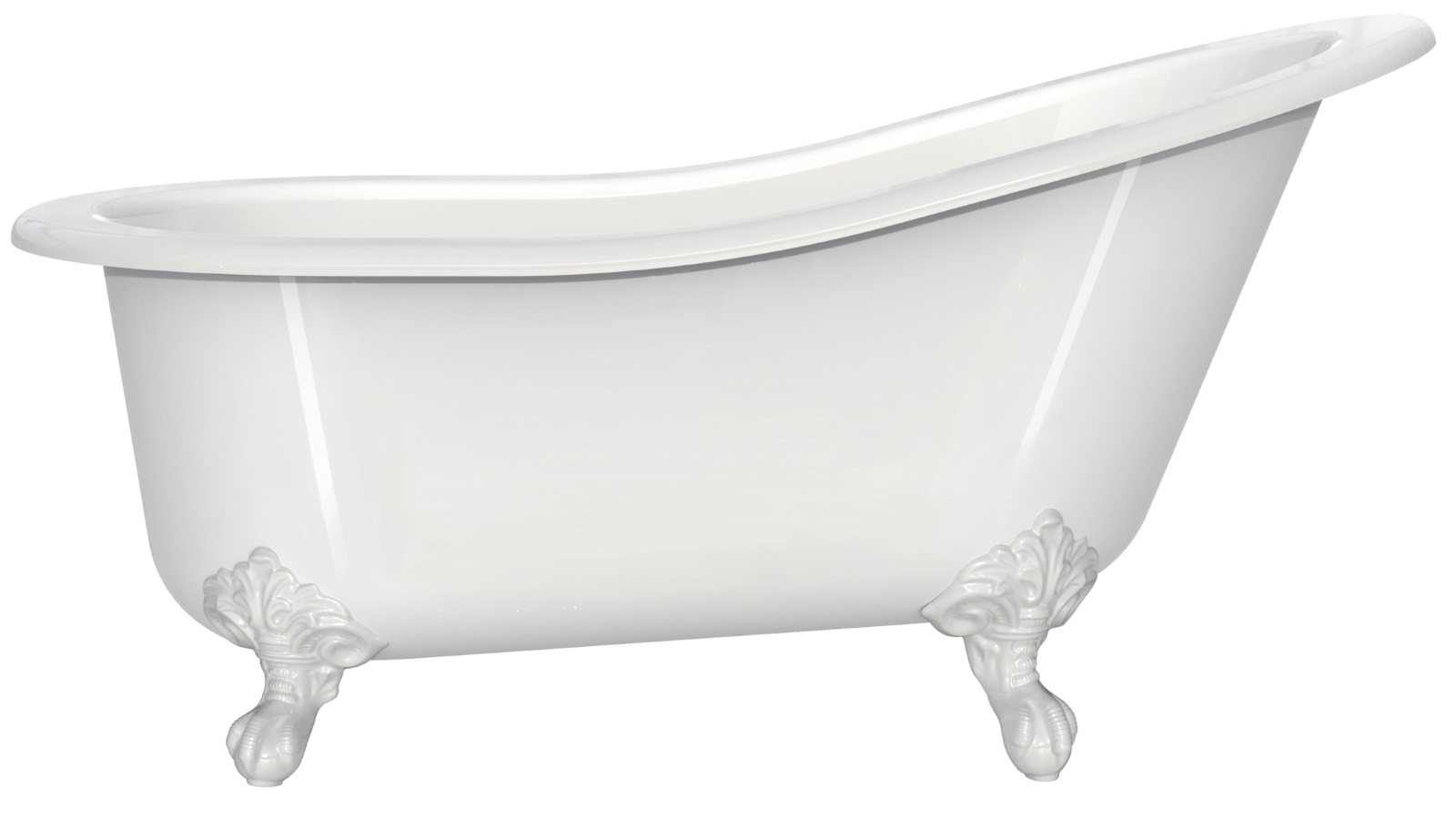 Victoria + Albert Shropshire 1537mm White Freestanding Bath with White Metal Feet