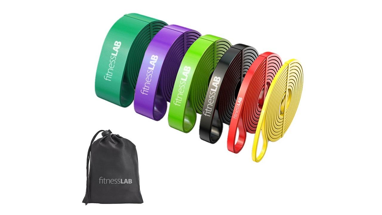 FitnessLAB 6 Piece Power Heavy Duty Loop Resistance Band Set
