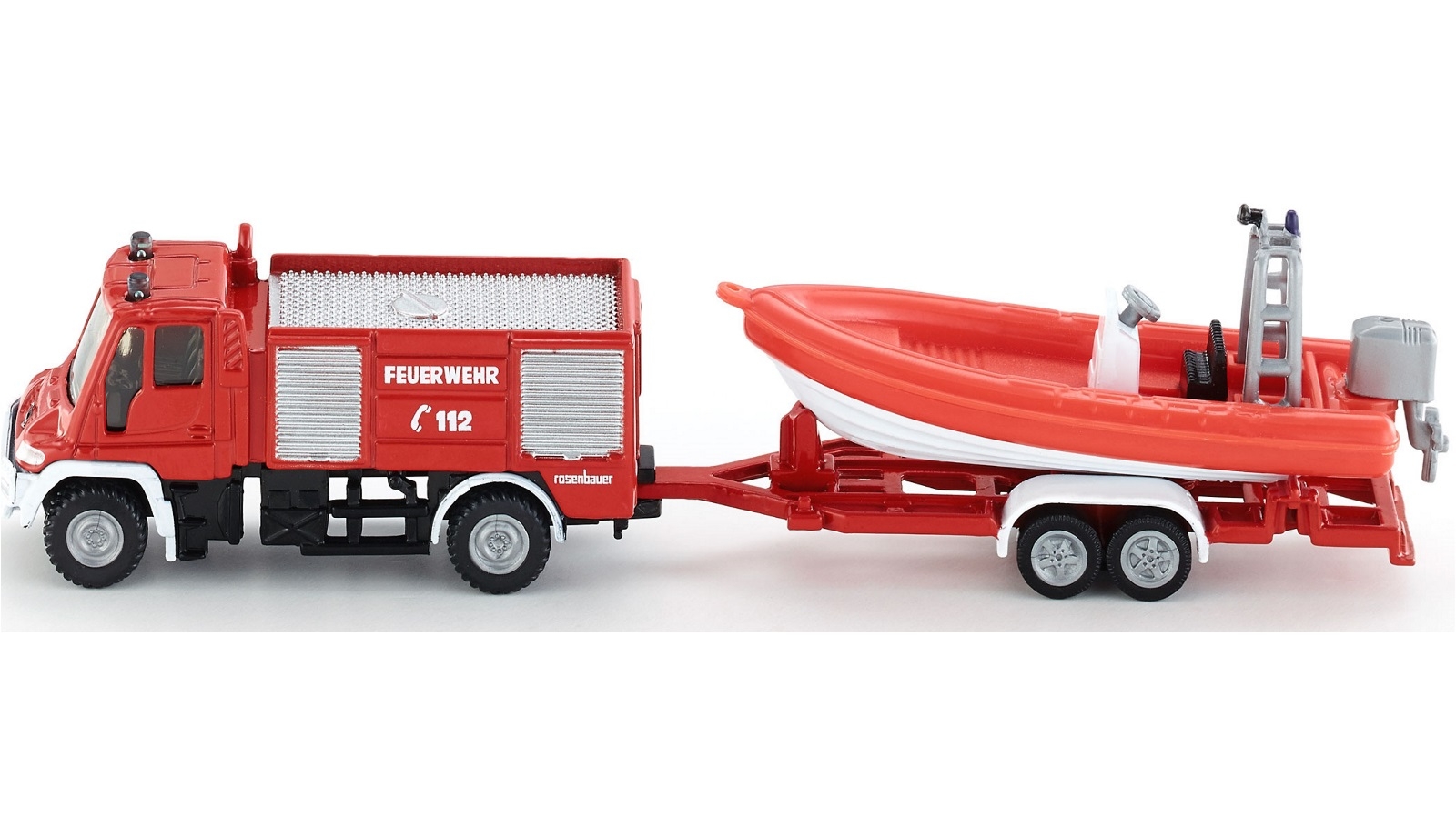 Siku Mercedes Benz Fire Engine with Boat - 1:87 Scale