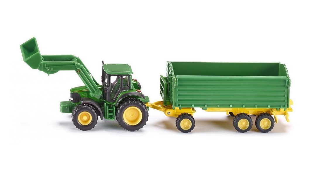 Siku John Deere and Front Loader Trailer - 1:87 Scale