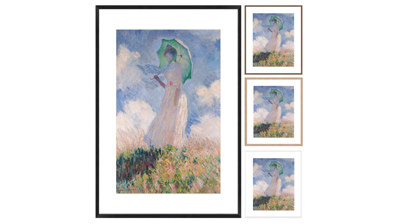 La Grolla Monet Woman with Parasol Frame Wall Art