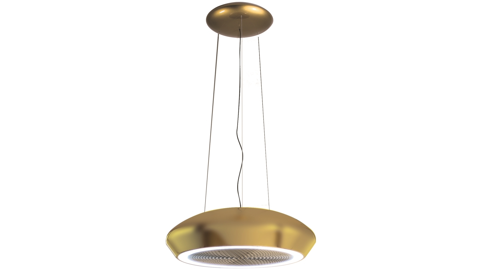 Sirius Ceiling Mount Pendant Recirculating Rangehood Gold