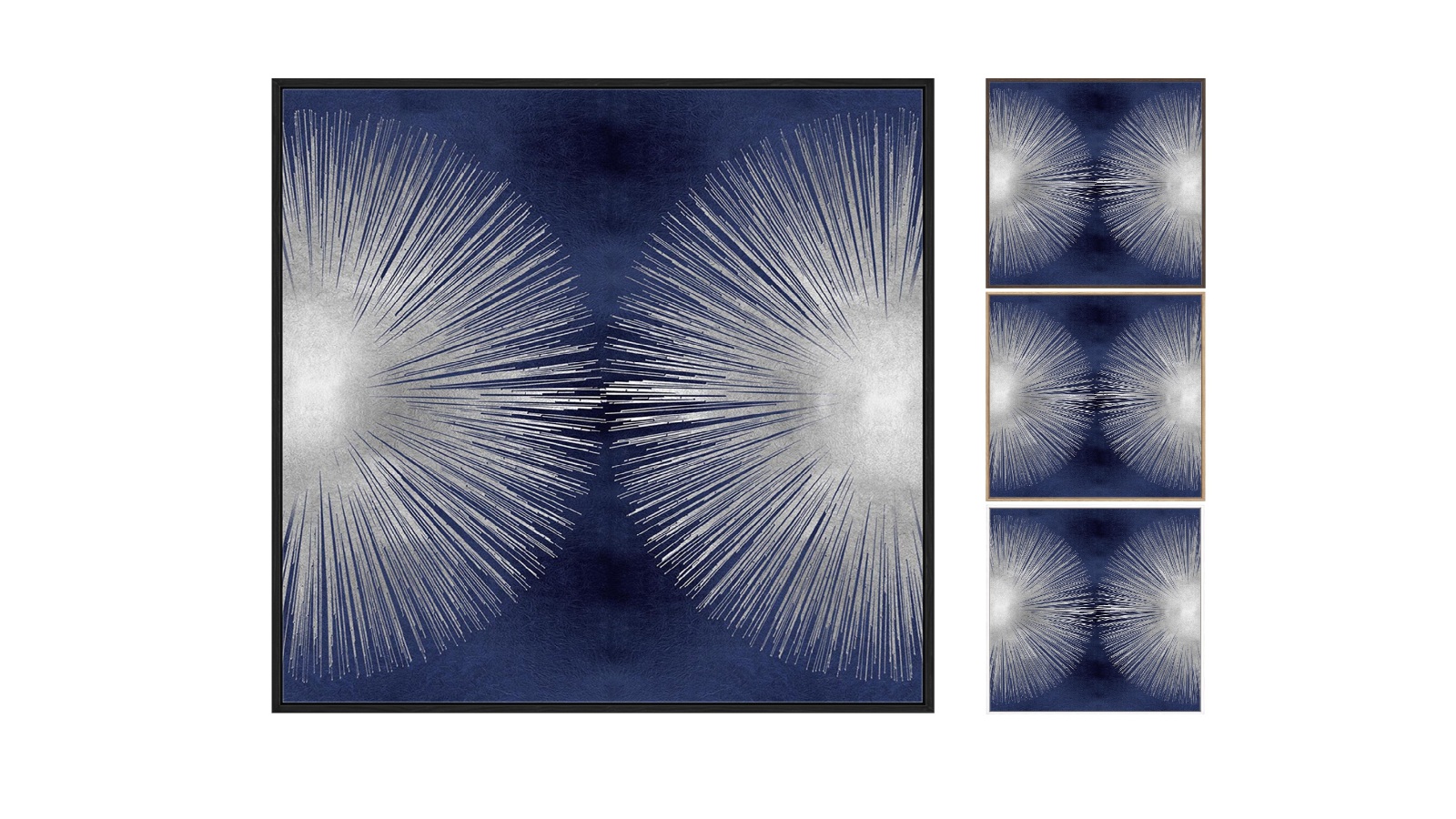 La Grolla Silver Sunburst on Blue II Gallery Wall Art