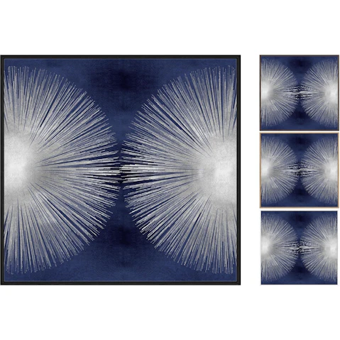 La Grolla Silver Sunburst on Blue II Gallery Wall Art