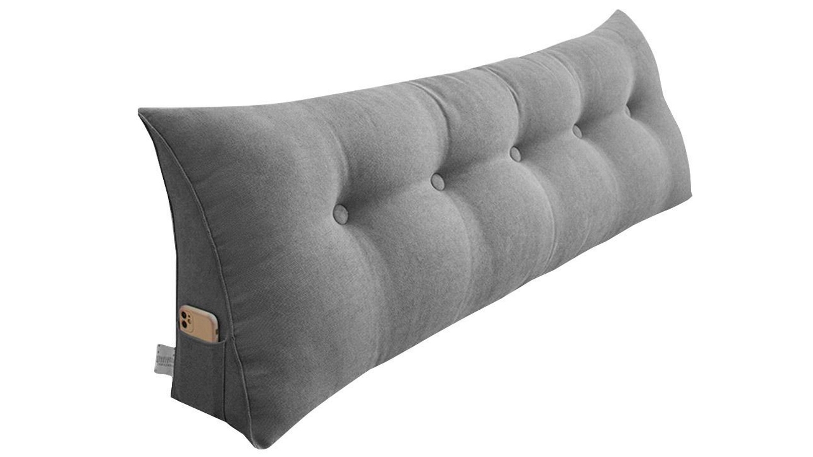 SOGA 100cm Silver Triangular Wedge Bed Pillow Headboard Backrest Bedside Tatami Cushion Home Decor
