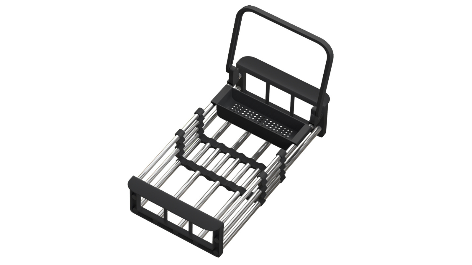 TODO Stainless Steel Kitchen Telescopic Storage Rack - Black