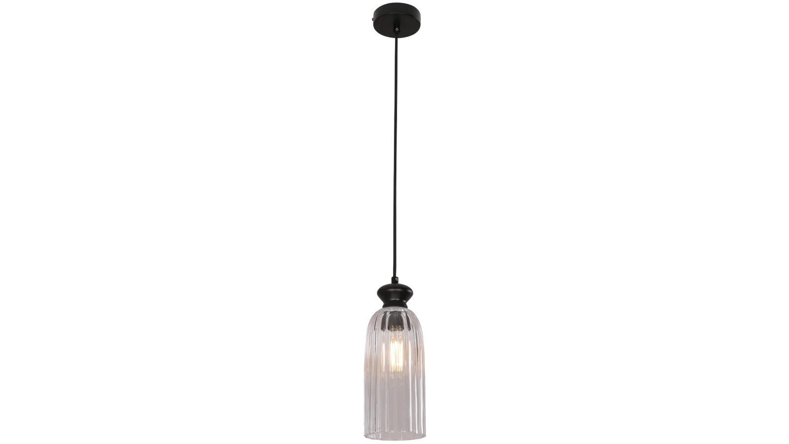 CLA Lighting	Interior Pendant Light ES Clear Ellipse Glass Shape with Black Highlight