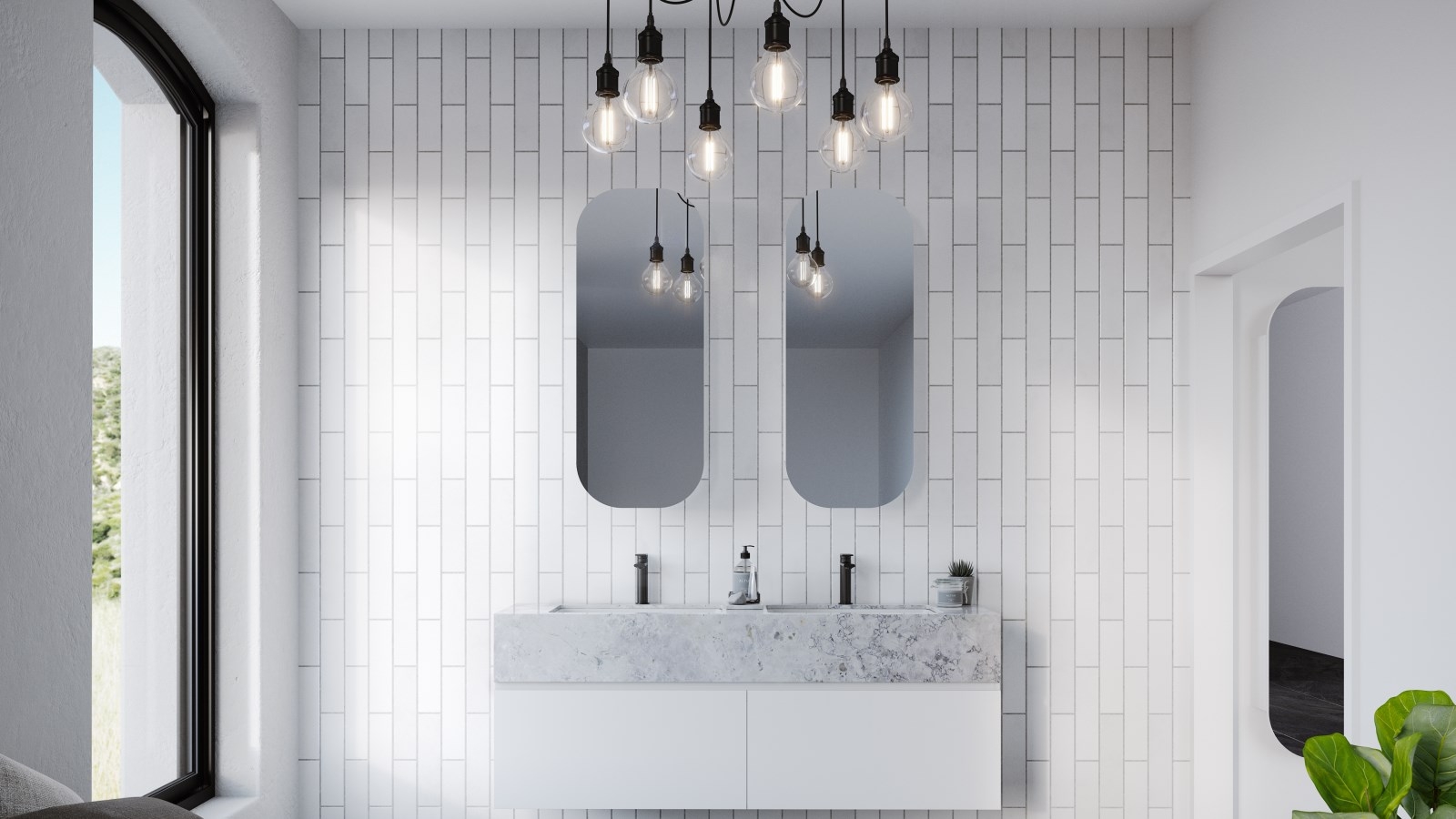 Timberline Jazz Arch 400mm Single Door Shaving Platinum