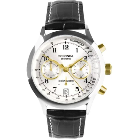 Sekonda Silver Alloy Case Archer Watch with Silver Dial - 4cm